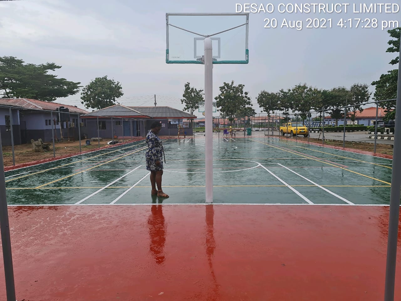 Basketball court yard on remodeling