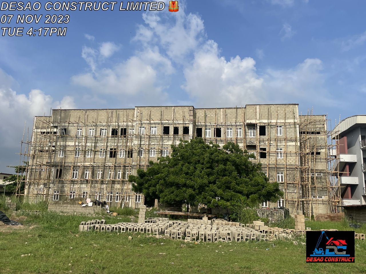 Under construction for hostel about 88 toilets and 88 bathrooms ,containing 400 students mattresses